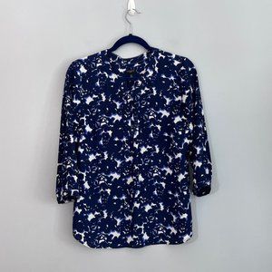 Talbots Abstract Floral Tunic w/ Three Quarter Sleeves